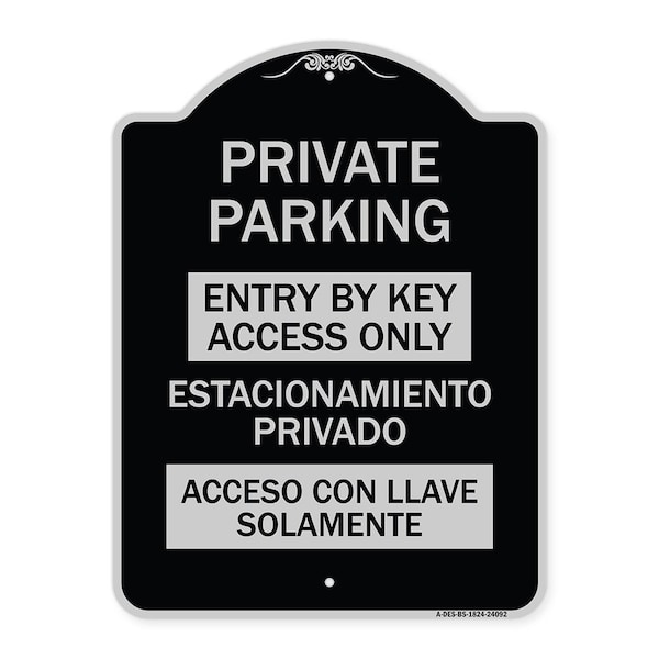 Entry by Key Access Estacionamiento Privado Acceso Con Llave Solamente Alum, 24" H, BS-1824-24092